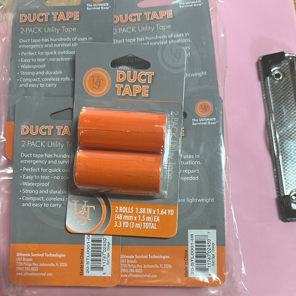 Bright Orange Duct Tape for Office Shipping Supplies
